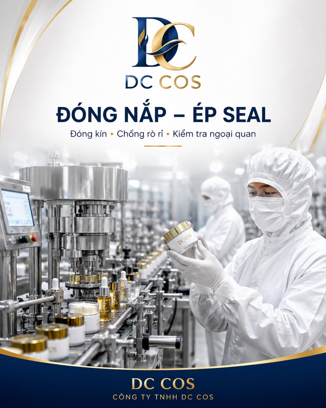 Đóng nắp và ép seal