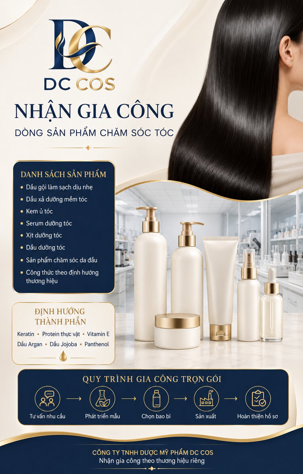 Gia công chăm sóc tóc và da đầu tại DC COS