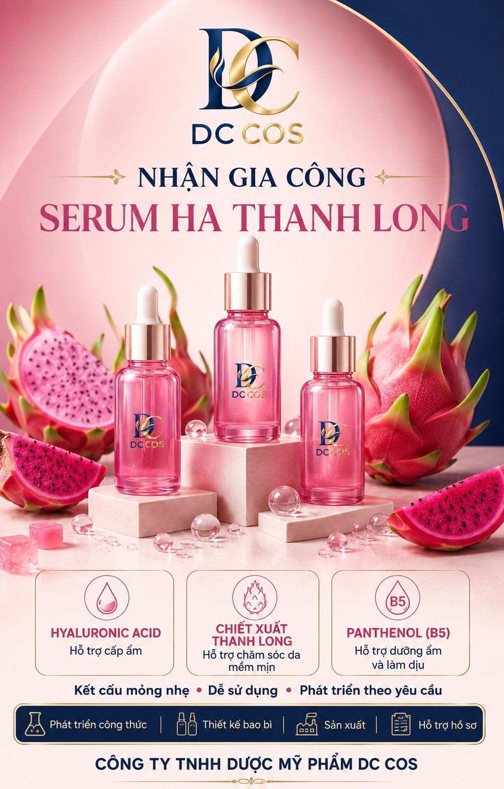 Gia công serum chiết xuất thanh long tại DC COS