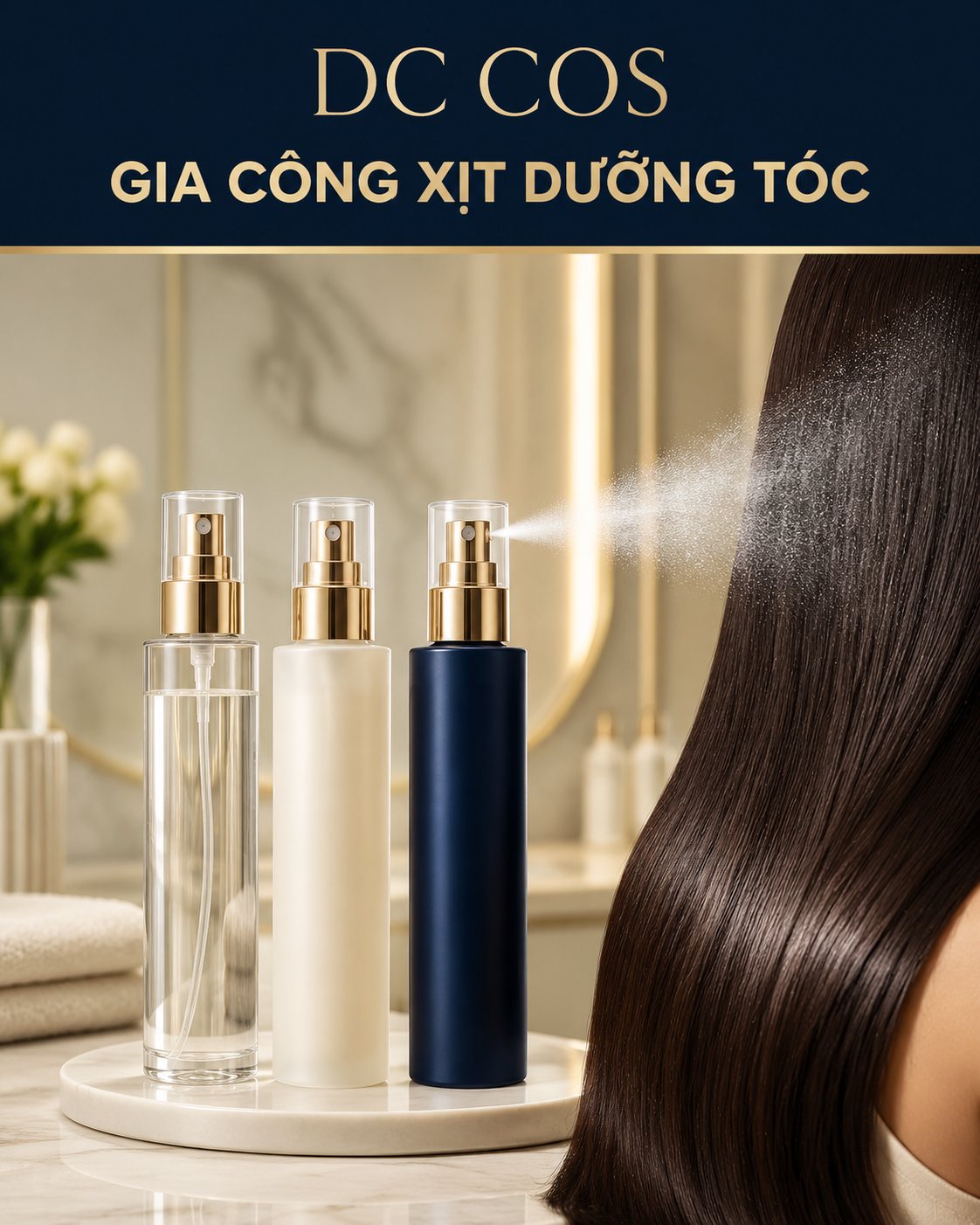 Gia công xịt dưỡng tóc tại DC COS
